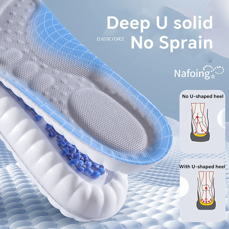 1pair Air cushion TPU Upgraded Sports Shock Absorption Insoles High Elastic Running Sneaker Pads Rebound Deodorant Comfortable F