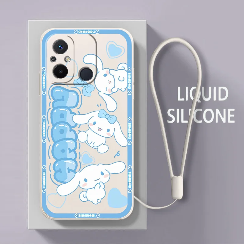 

Kuromi Melody Cinnamoroll For Xiaomi Redmi 12C 11 Prime A1 10 10X 9 9A 9T 9AT 8 8A K50 Gaming Pro 4G 5G Liquid Rope Phone Case