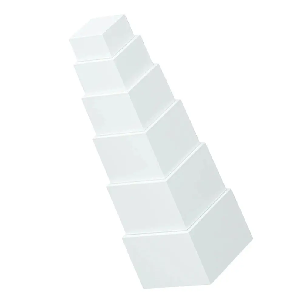 6Pcs White Plastic Desktop Storage Cube Display Risers Buffet Food Holder Party Cake Dessert Stand Display Organizer