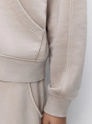 Pure dames eenvoudig vest met capuchon en ritssluiting, comfortabel getailleerd Fce groot oppervlaktestof Street Sle Long Sve