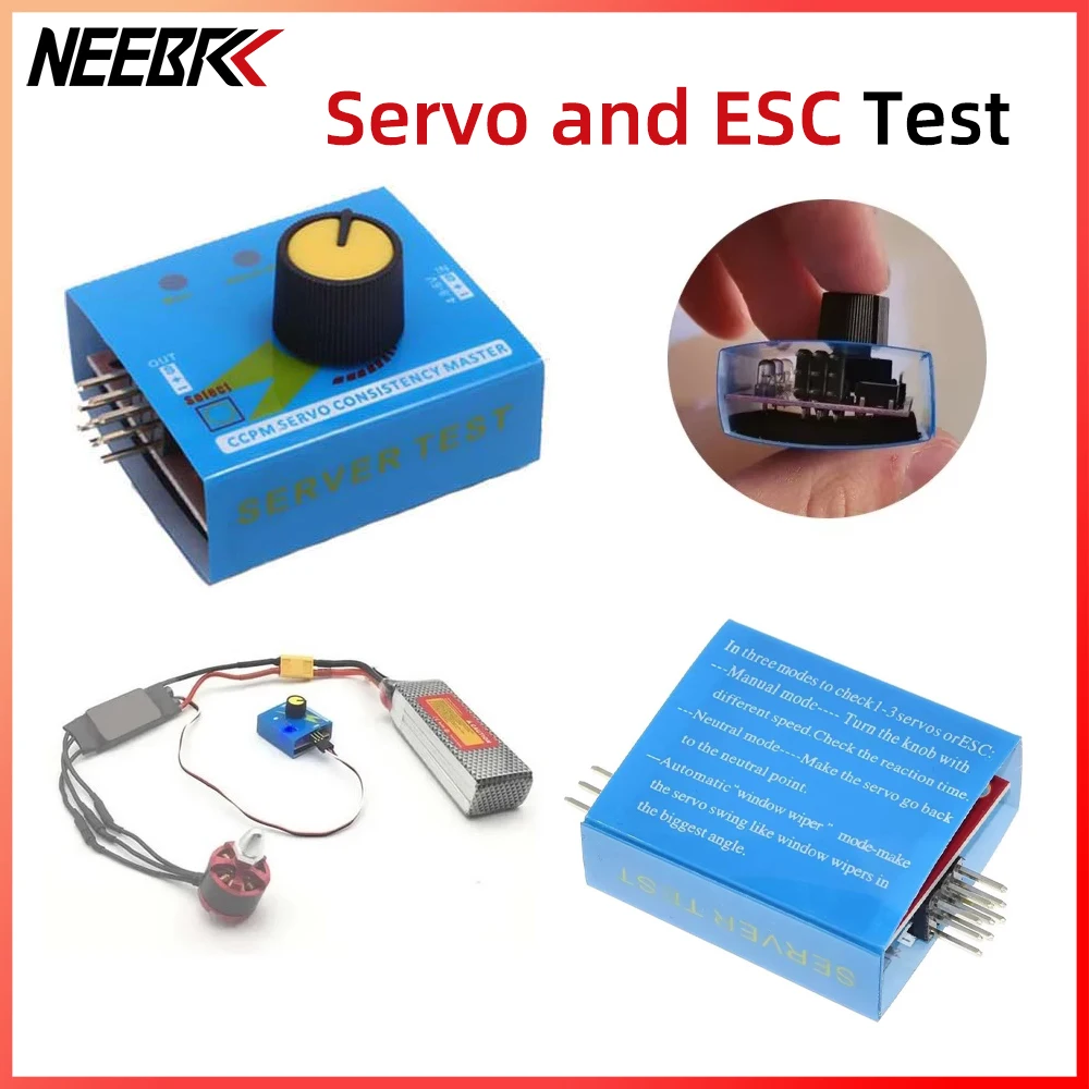 

Simple Servo Tester 3CH Multi ESC Consistency Speed Controller Adjustment Meter Master Checker Universal Tester for RC Car Plane
