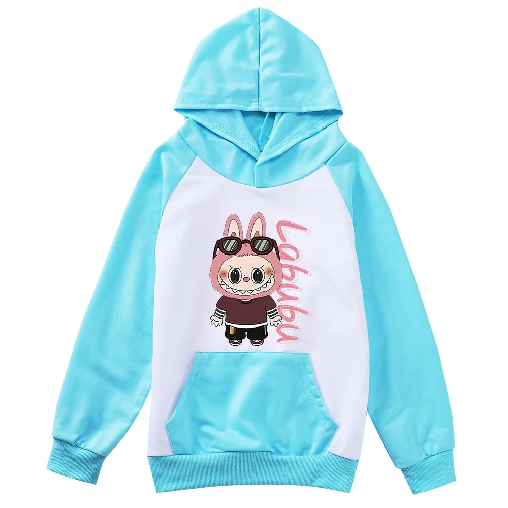 Neue Labubu Hoodie Kinder Comic Grafik Sweatshirt Teenager Jungen Mode Streetwear Baby Mädchen Pullover Mäntel Kinder Kleidung