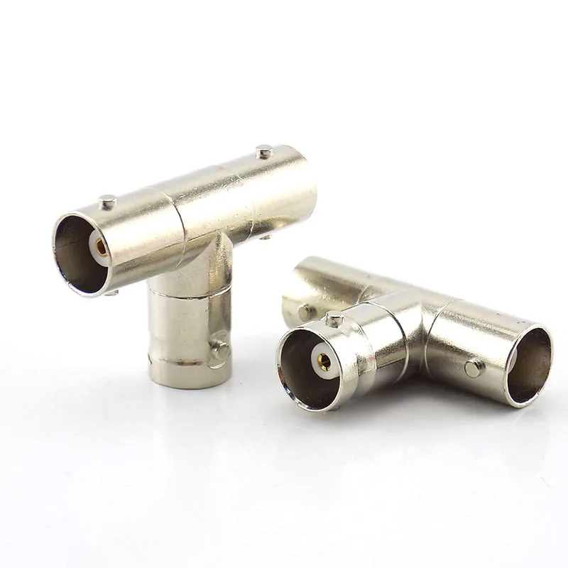 2pcs BNC Female Connector to 2 Female BNC Coupler Splitter Plug Adapter  3-way video adapter / monito C6