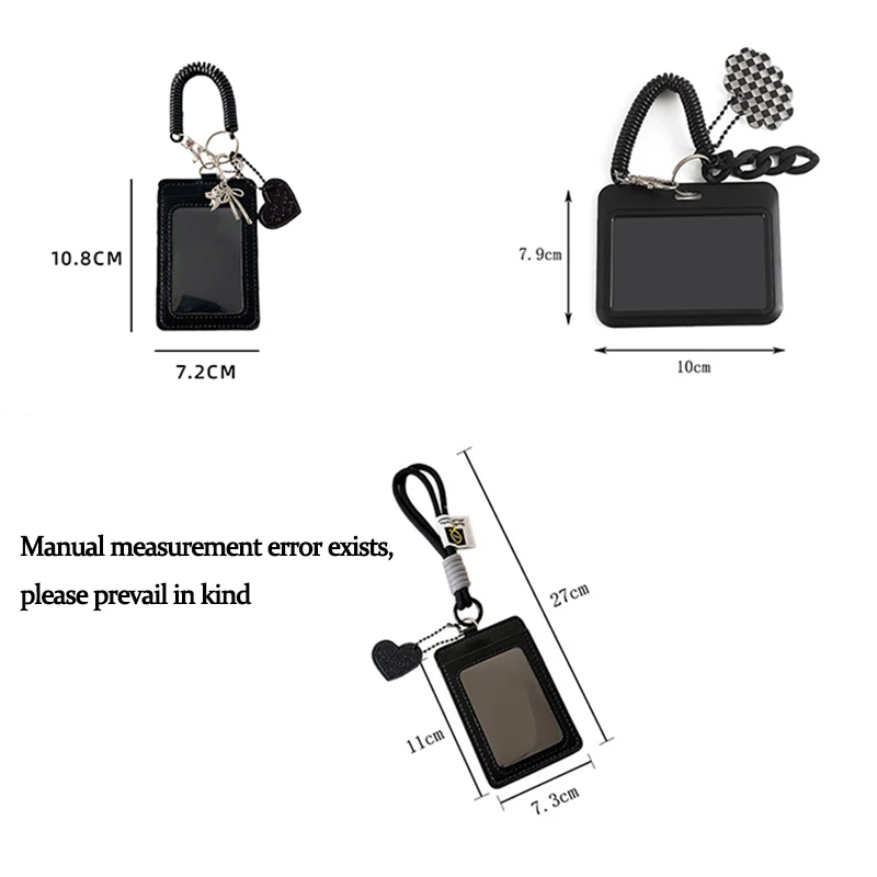 Leather ID Card Holder Protective Case With Keyring Backpack Mini Storage Organizer For Office Travel