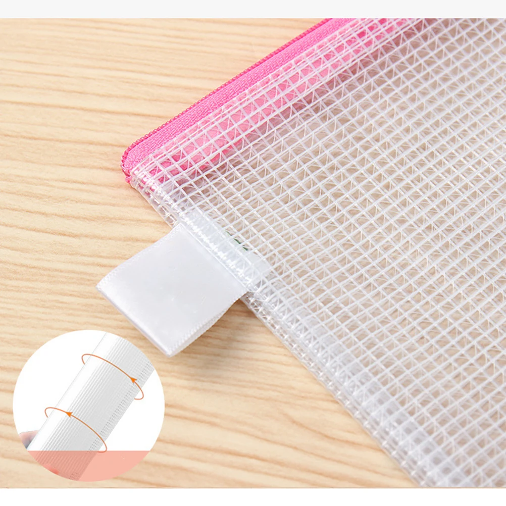 

7Pcs File Bags Transparent PVC ganizer Zipper Baggies Pockets Stationery Holder Waterproof Students Accessories Use