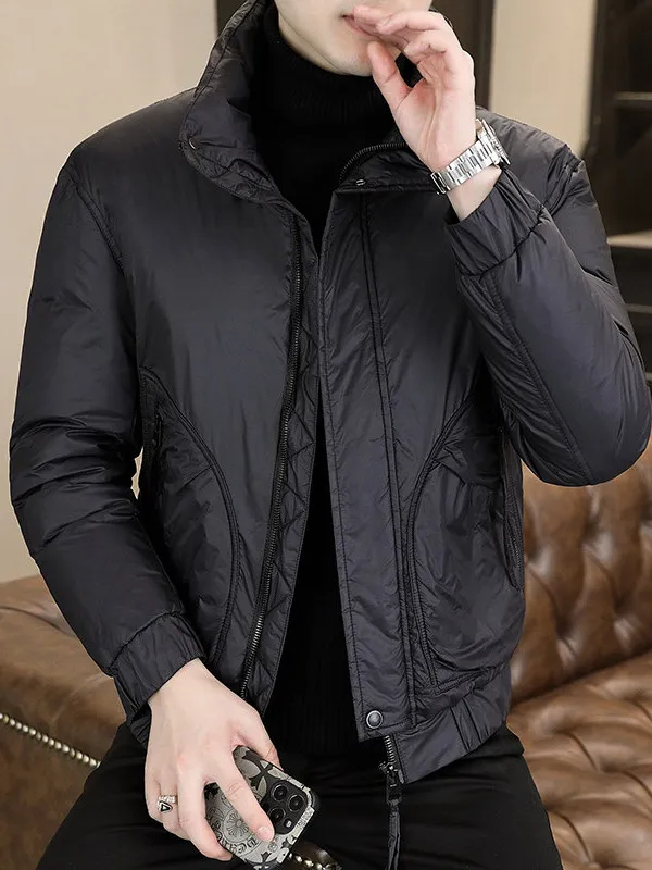 

2026 New Men's down Jaet Lightweight Trendy Winter Simple Casual ort Coat Stand Collar Warm Top Breathable Polyester Fiber