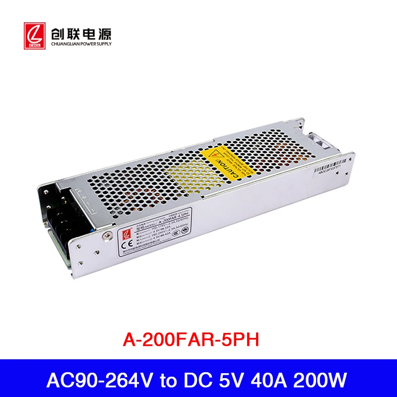 AC90V~AC264V Wide voltage to 5V 40A 200W / 5V 60A 300W Chuanglian Power Supply A-200FAR-5PH /  A-300FAR-5 For LED Display Screen