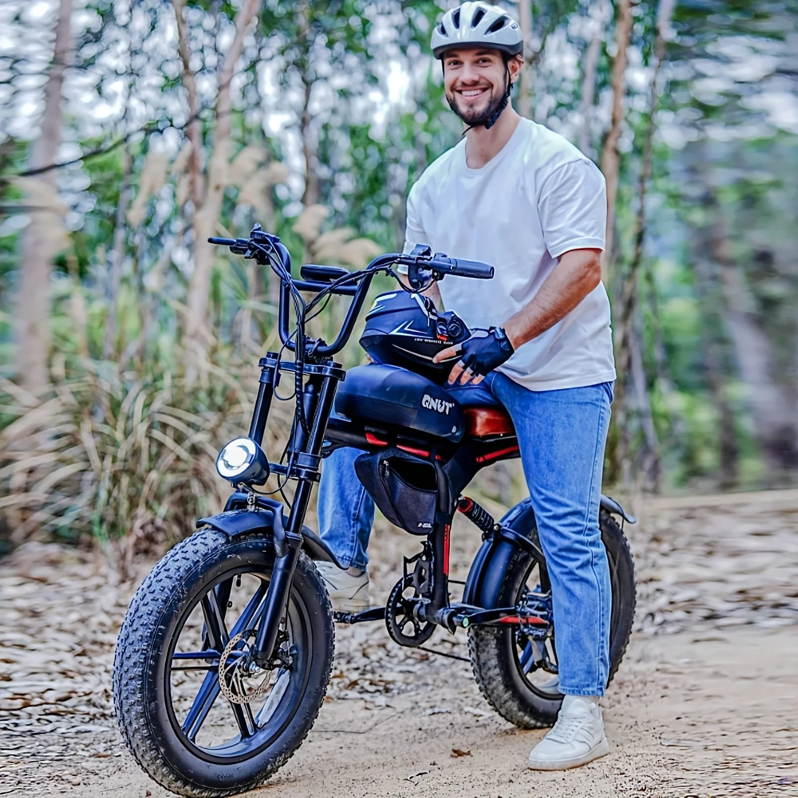 QNUT BK20 Electric Bicycle for Adults 1500W 48V 18AH Battery 20*4.0' Fat Tire Electric Dirt Bike All-Terrain Vintage EBike Off-Road Retro Mountain EBike