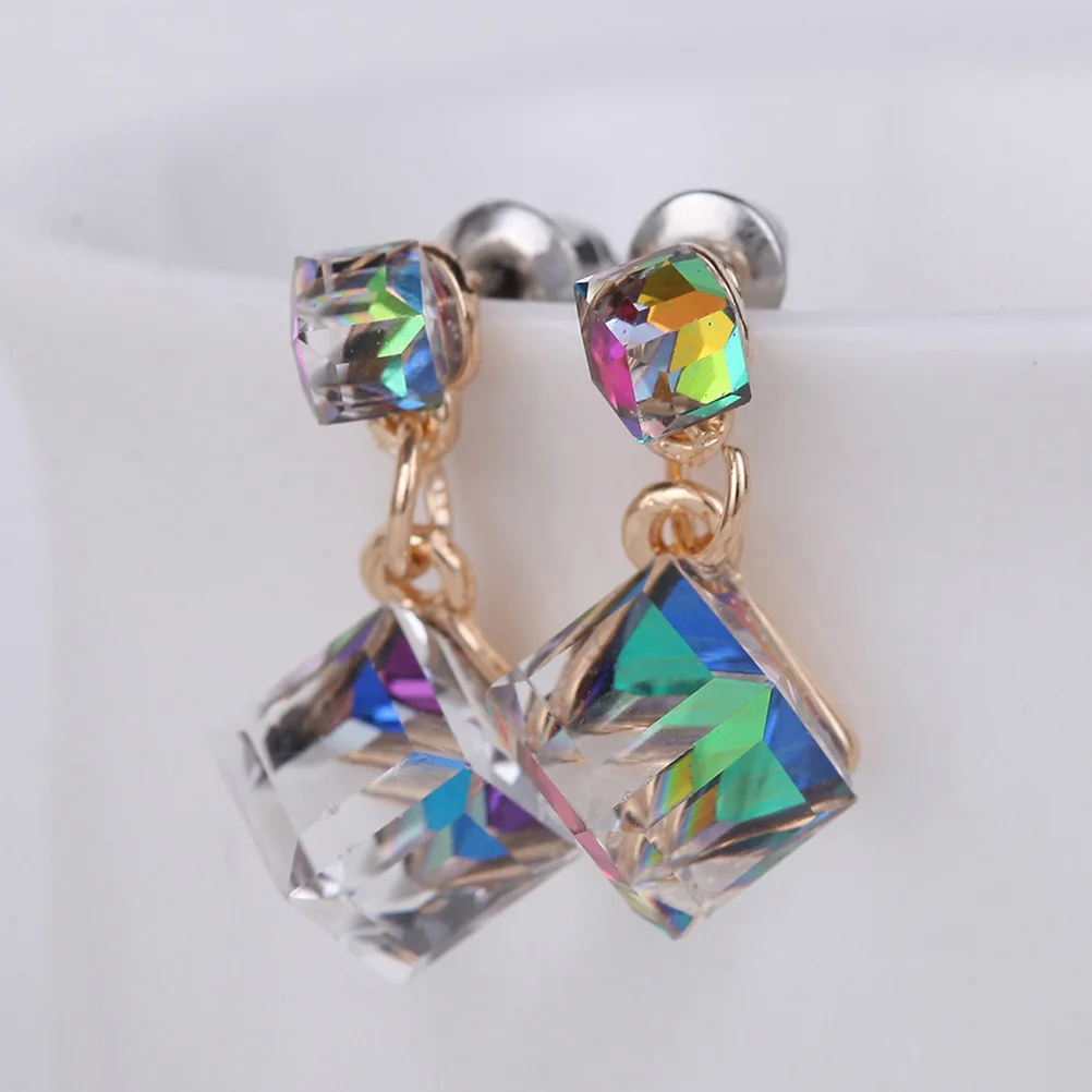

Zircon Ear Studs Exquisite Detail Earrings Dangle Elegant Dangler Jewelry Colorful