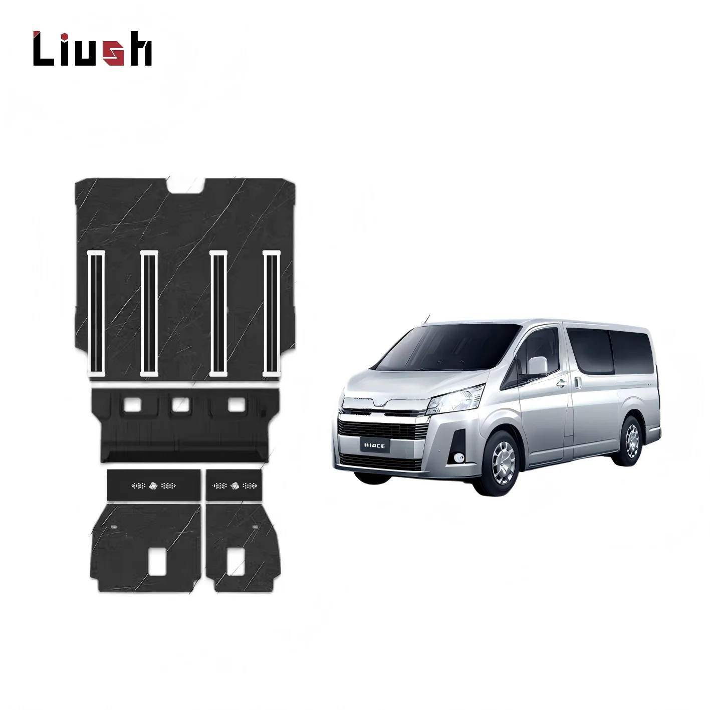 

Modify Aviation Grade Solid Interior Aluminum MPV Van Flooring For Toyota Hiace H300 Modern Car Floor Retrofit For Hiace Majesty