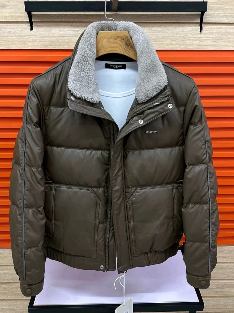 

Высококачественная мужская пуховая куртка: новая осенне-зимняя модная модель с отстегивающимся меховым воротником, приталенный крой, длинный рукав, антибактериальная, китайская.