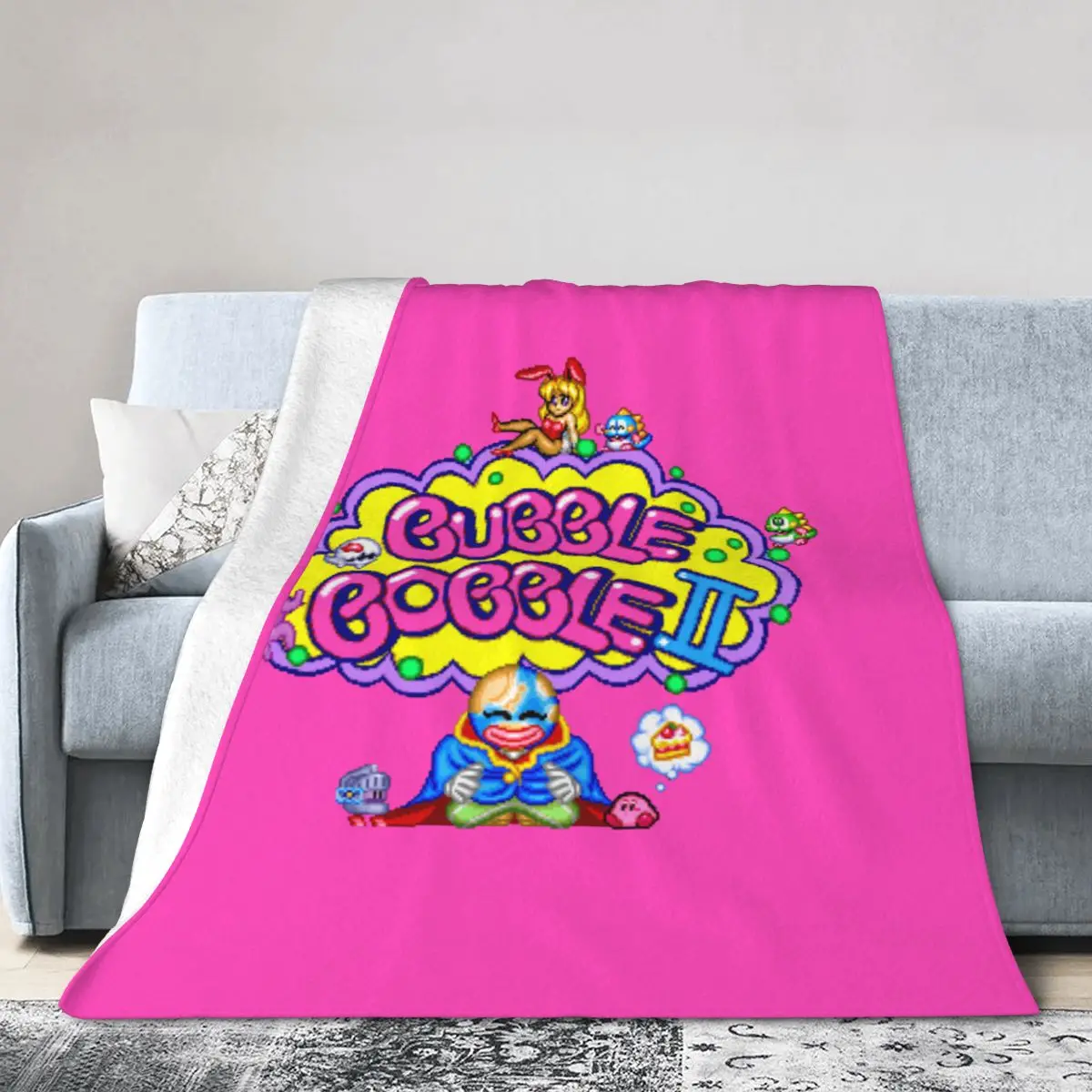 Bubble Bobble Video game Arcade Retro Gaming Cute blanket Anime decor Anime Blanket for Hotel Throw blanket oversized 40