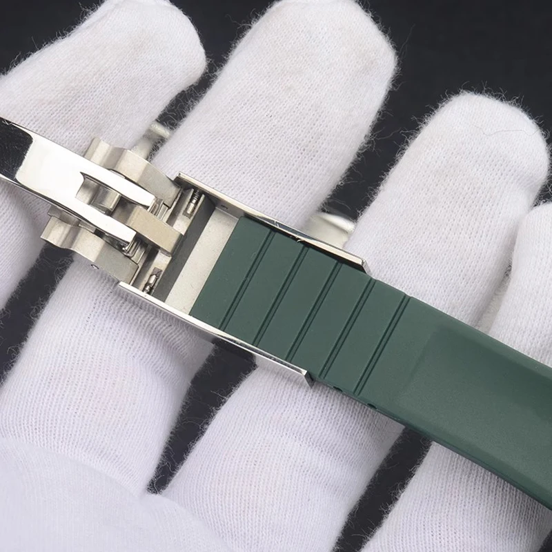 Correa de goma para reloj Rolex, cadena de reloj resistente al agua de silicona, color negro, verde, azul, Water Ghost Ditongna GMT, 20mm