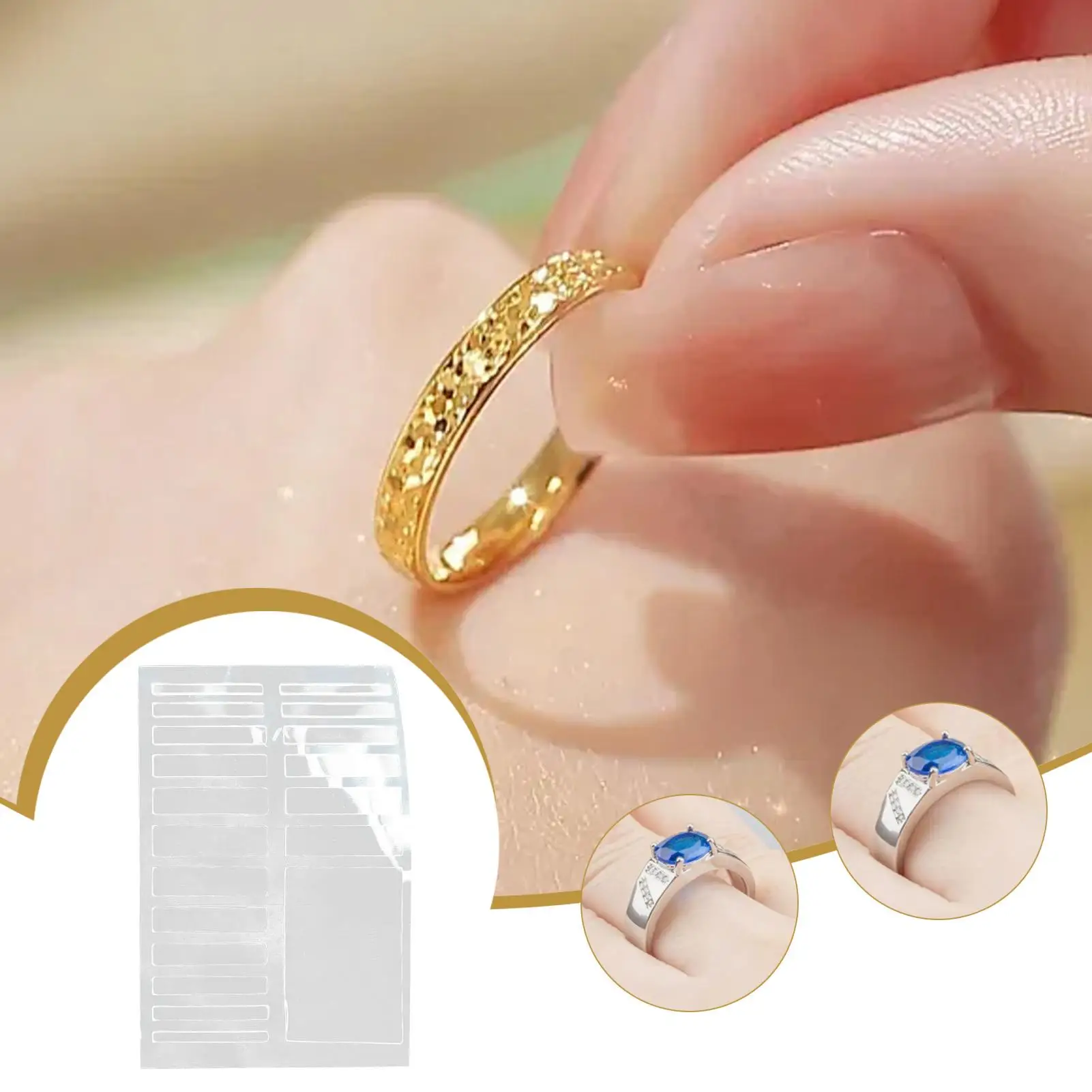 For Any Rings Size Adjust Stickers Silicone Transparent Big Size Ring Invisible Fixed Tightener Reducer Resizing Jewelry Tools
