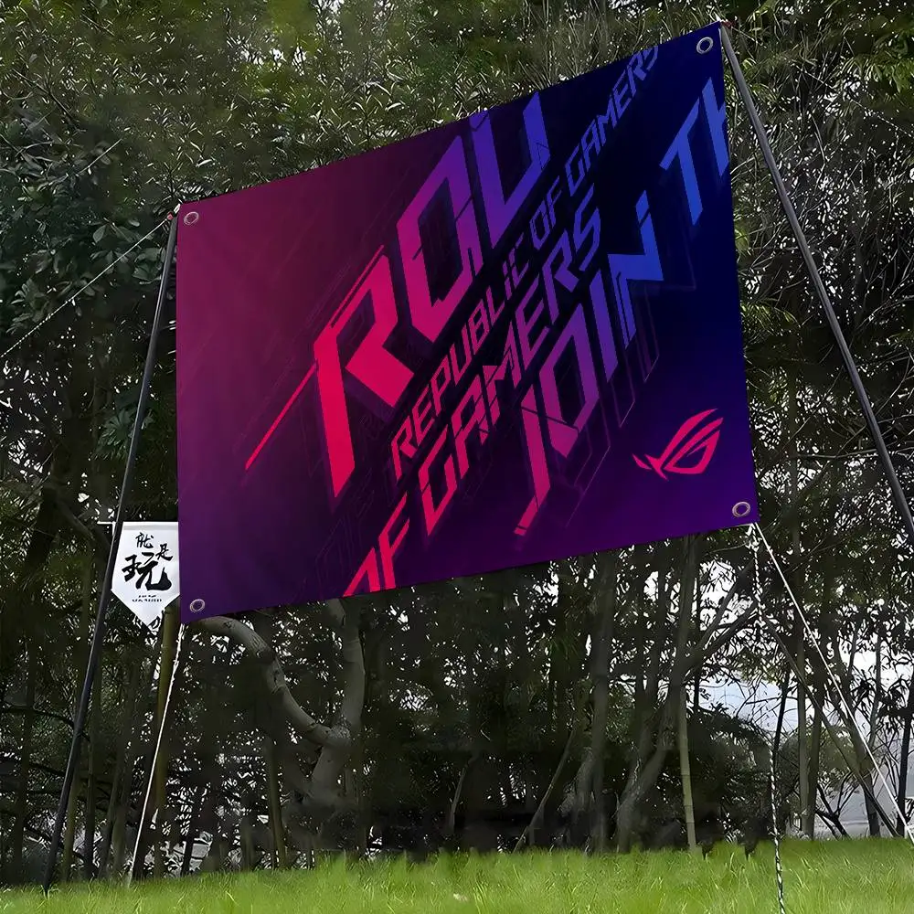 Classic Logo A-Asus R-Rog R-Republic Of G-Gamer Printed Large Flag Art Science Fiction Room Home Decor Decor Banner
