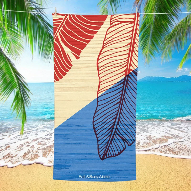 Hibiscus Beach Towel Tropical Flower Print Oversized Microfiber Quick Dry Sand Free Summer Vacation Pool Travel Hawaii Gift