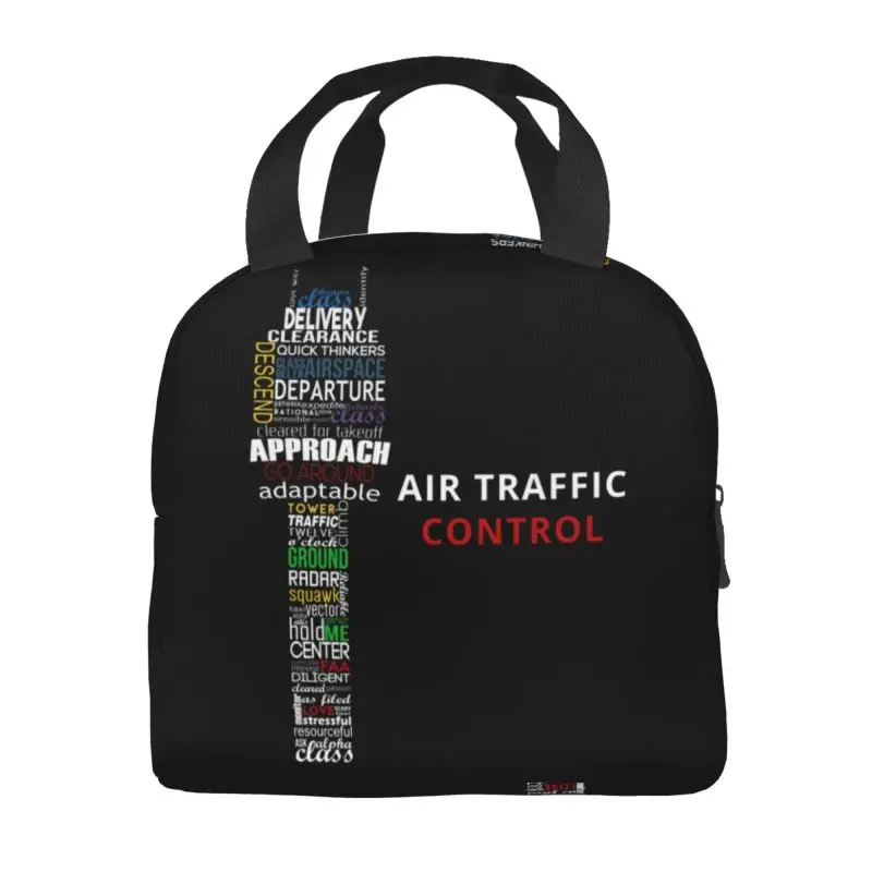 Custom Air Traffic Controller Lunch Bag Women Pilot Air Fighter Thermal Cooler Insulated Lunch Box for Kids School