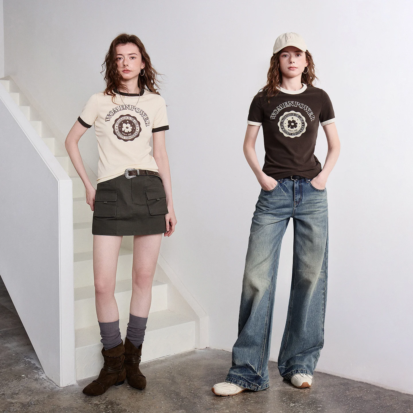 Women's Lyocell Cotton Slim Fit T-Shirt with Letter Print
