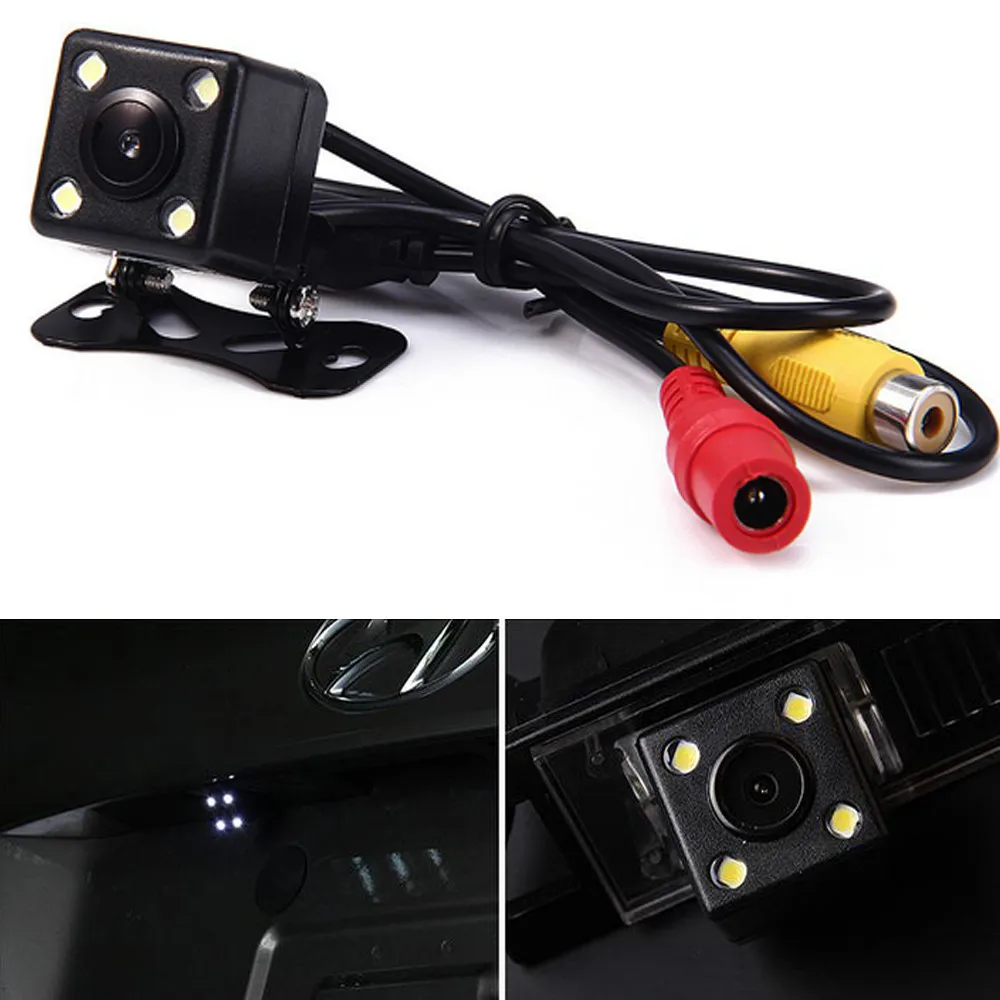 NEW Car Rear View Camera HD Rear View Video Vehicle Camera Backup Reverse Camera 4 LED Night Vision Parking Camera Wide Angle