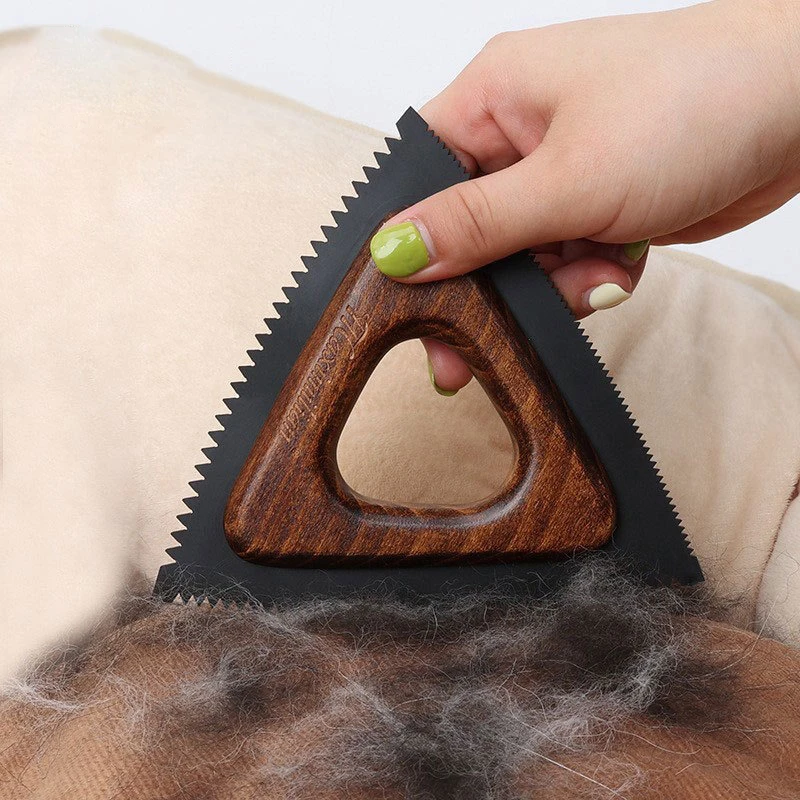 

Triangular Solid Wood Pet Hair Remover Portable Washable Household Carpet Sofa Clothes Cleaning Pet Hair Carpet Pets Accessories