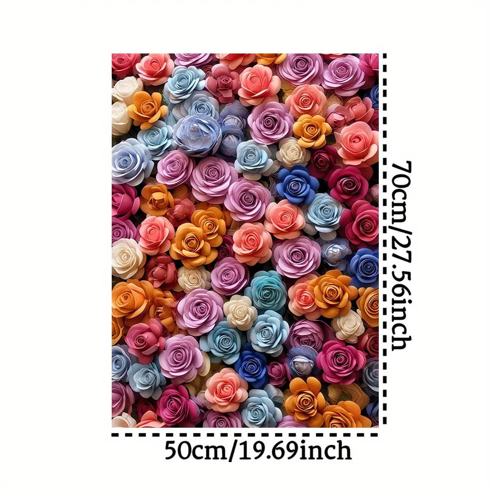 Buntes Regenbogen-Rosen-Bouquet-Puzzle für Erwachsene, florales Thema, geistiges Spiel, Heim- und Freizeit-Dekoration, Puzzle-Spielzeug