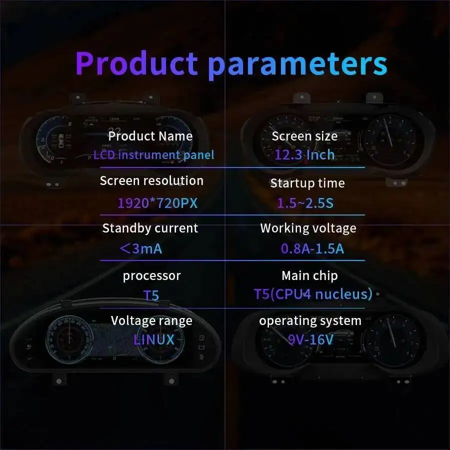 Carplay For Maserati GranTurismo GT 2004-2015 Upgrade Smart Cluster Map Car LCD Instrument Speedometer Multiple High Display