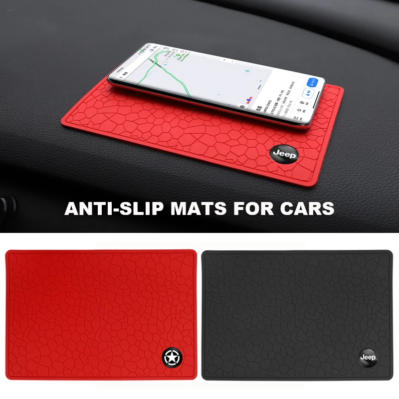 

JEEP Автомобильный Стайлинг Противоскользящий коврик для телефона ПВХ Нескользящий липкий гелевый коврик для Jeep Wrangler Rubicon Renegade Compass Grand Cherokee JK