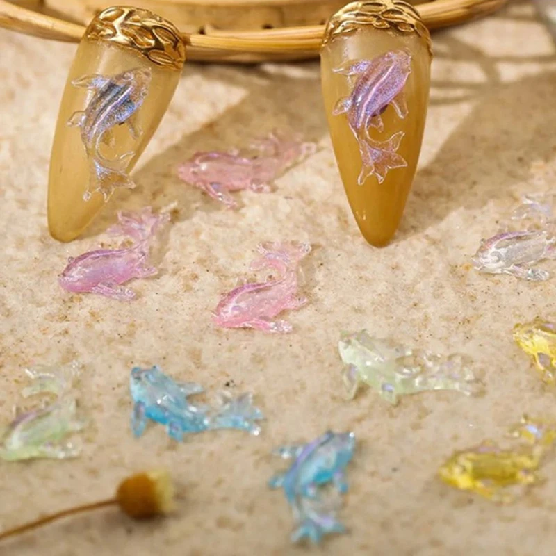 네일 DIY 액세서리용 만화 템플릿 3D 소프트 실리콘 네일 오션 인어 템플릿 네일 아트 하트 몰드 금붕어 코이 조각