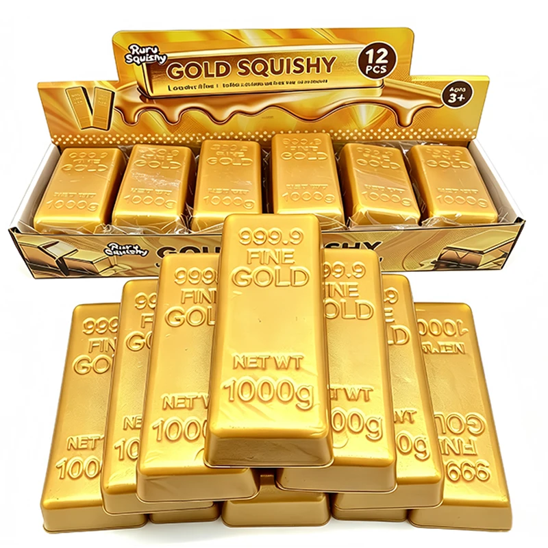  1/2/5pcs Butter Stick Gold Brick Squishy Fidget Toys Slow Rising Stress Relief Toy Gold Bar Squeeze Anti-Anxiety Fidget Toy