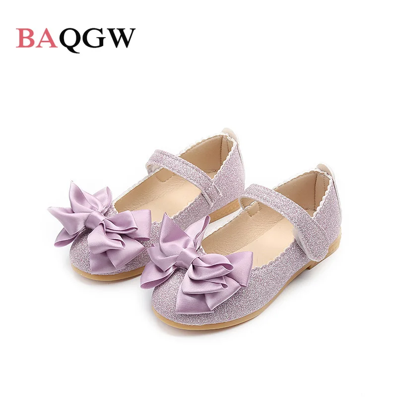 

Spring Girls Shoes Dance Party Shoes for Kids Baby Ribbon Bow Princess Shoes Gold Big Girl Single Shoe 1-12 Years Old Child Pink