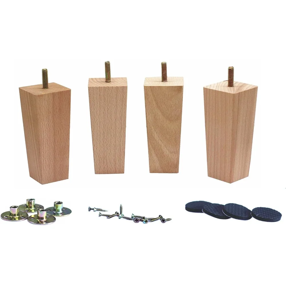 

Tapered Solid Beech Wood Furniture Legs for Sofa Couch Chair Ottoman Loveseat Table Cabinet Legs Furniture Feet Replace