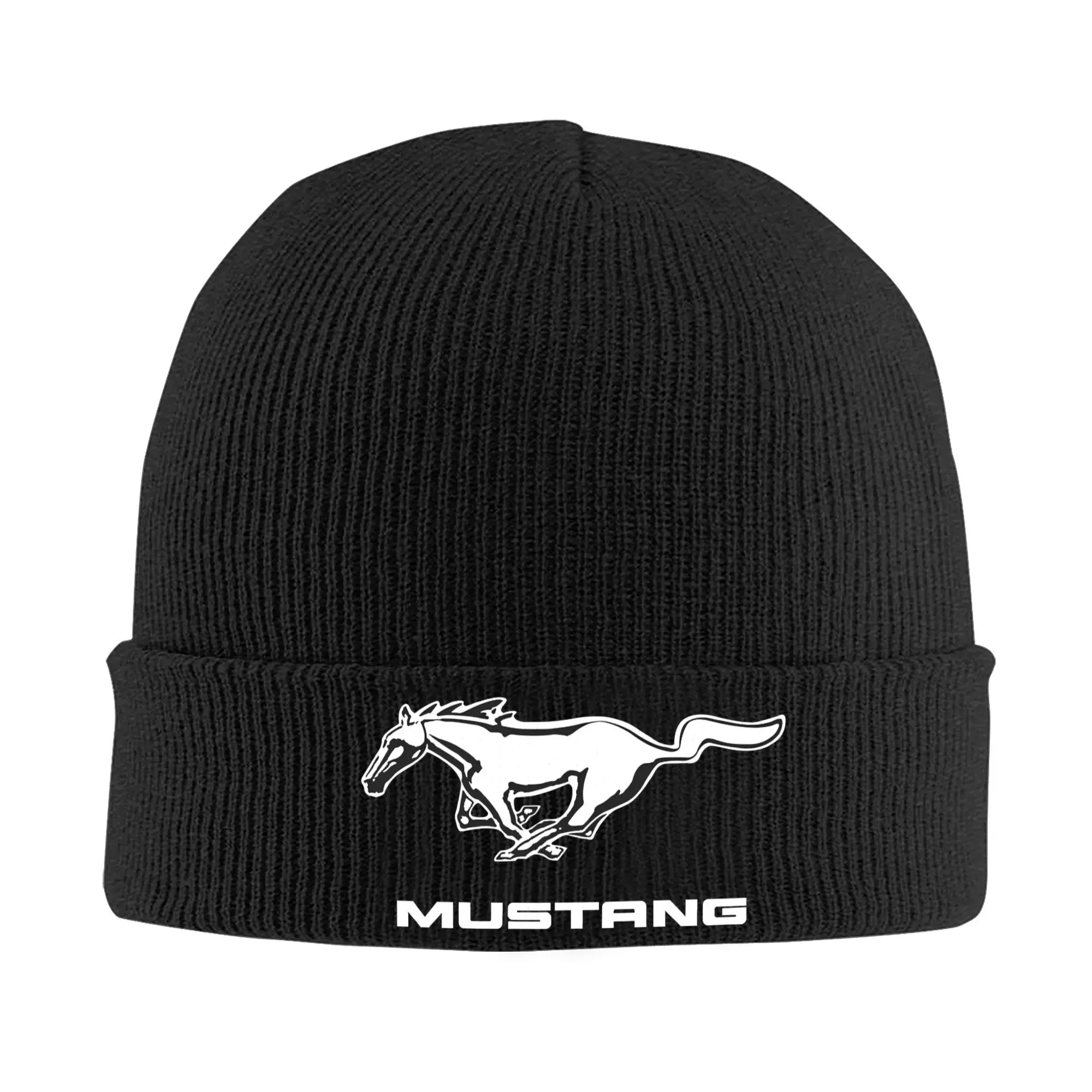 Fordd Car Mustangs Knit Hat Beanie Winter Hat Warm Unisex  Fashion  Caps Men Women Gifts