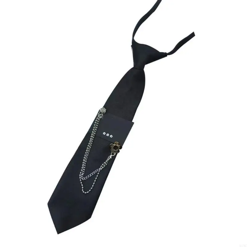 

L5YC British Chain Designs Neck Tie Daily Use Tie Uniform Neckwear for Music Festival