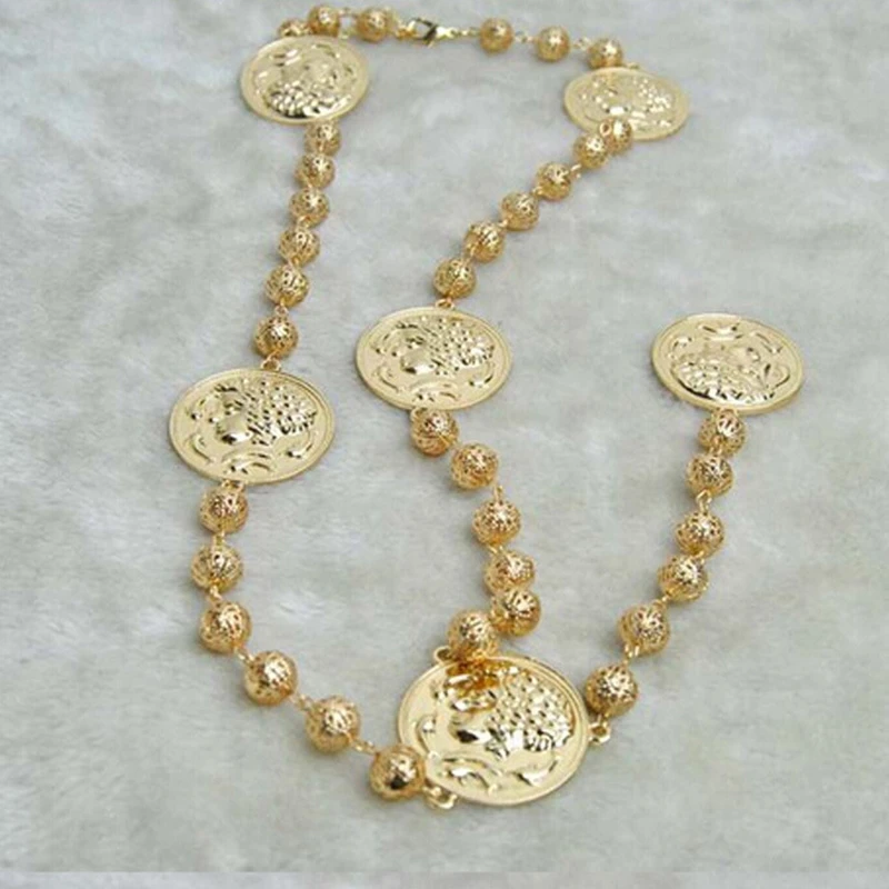 High quality Baroque style metal necklace, exaggerated gold color necklace, the best for women party wedding jewelry