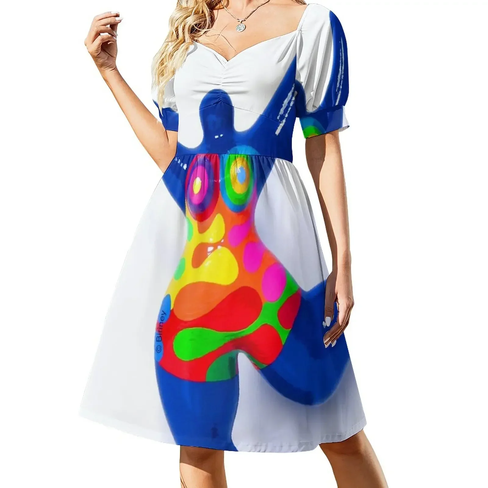 Blue Nana Biriney - tribute to Niki de Saint Phalle Sleeveless Dress evening dress Female dress