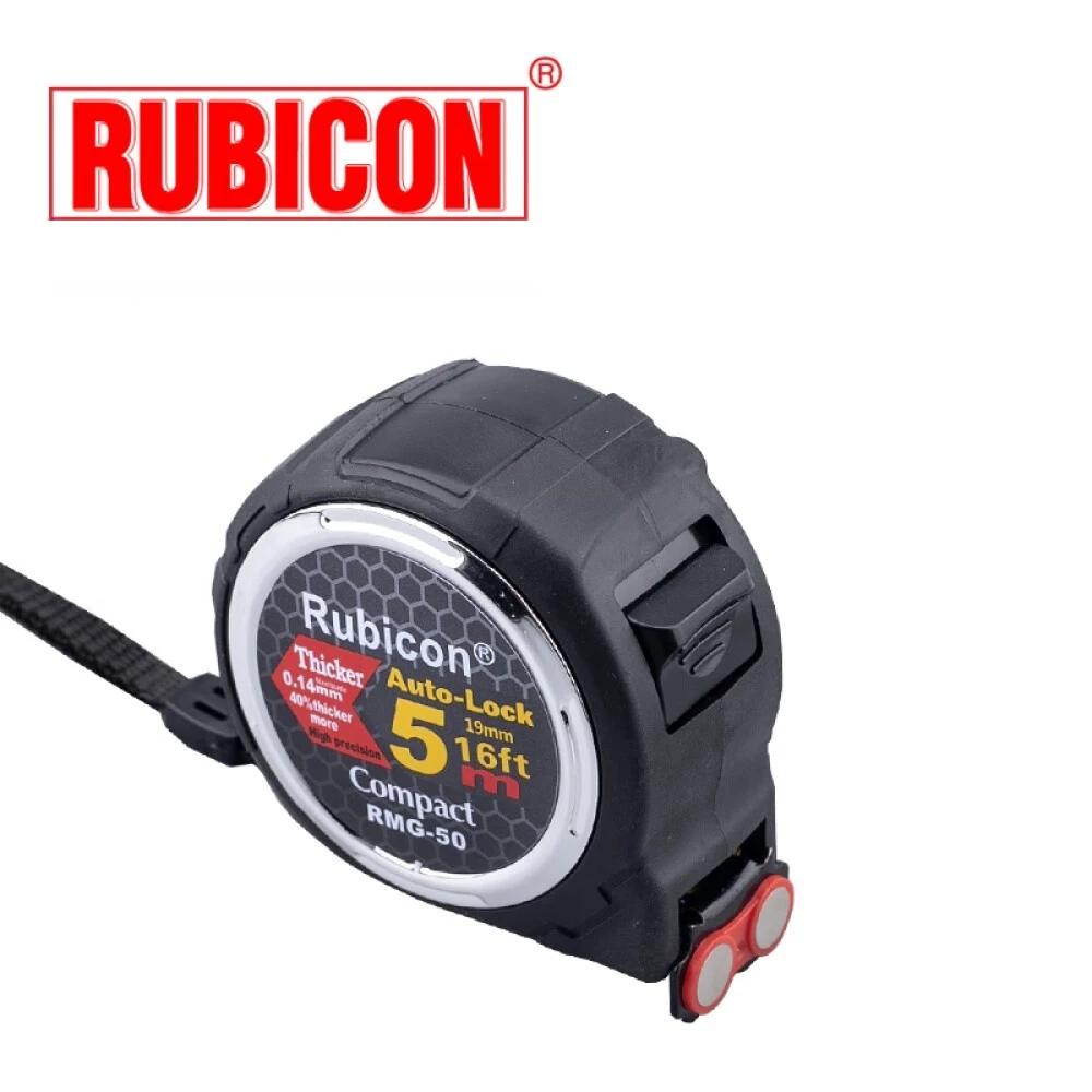 RUBICON Metric/Inch Tape Measure 5/5.5/7.5 M Long Self-Locking Head with Magnetic Measuring Tool