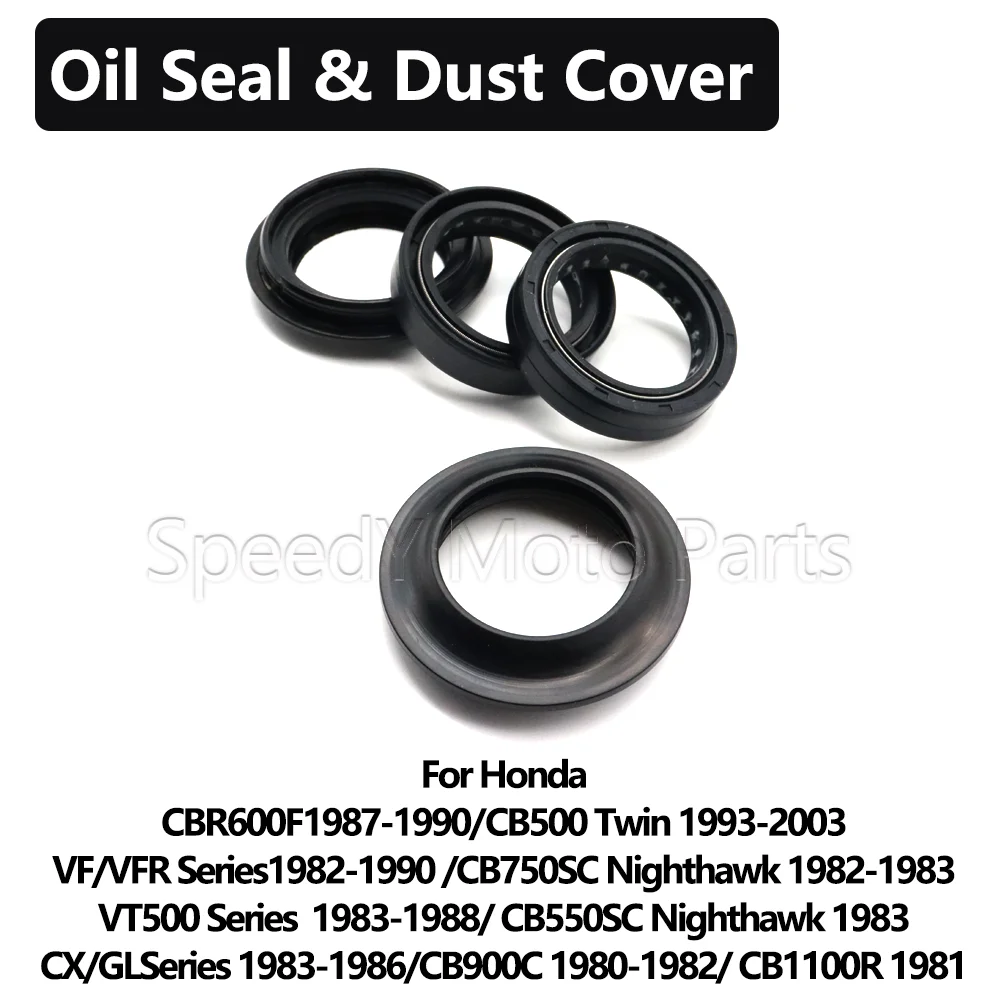 Retenes de aceite para amortiguadores de horquilla delantera de motocicleta Honda CBR600F, CB500 Twin, VF, FR, CX, GL, VT500 Series, CB750SC, CB550SC Nighthawk
