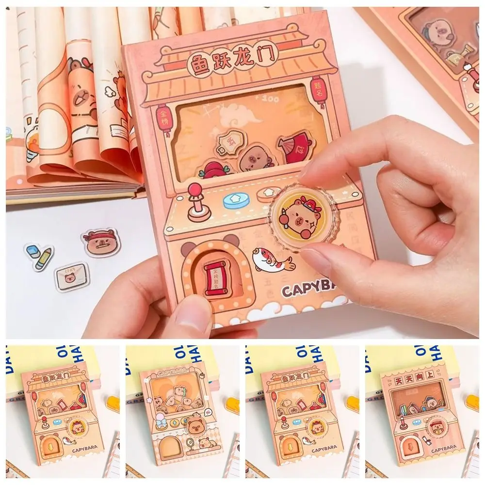 

Interesting Color Inner Page Capybara Notebook Shaking Gashapon Mahines Small Notepad Cute Cartoon Square Writing Pad Office