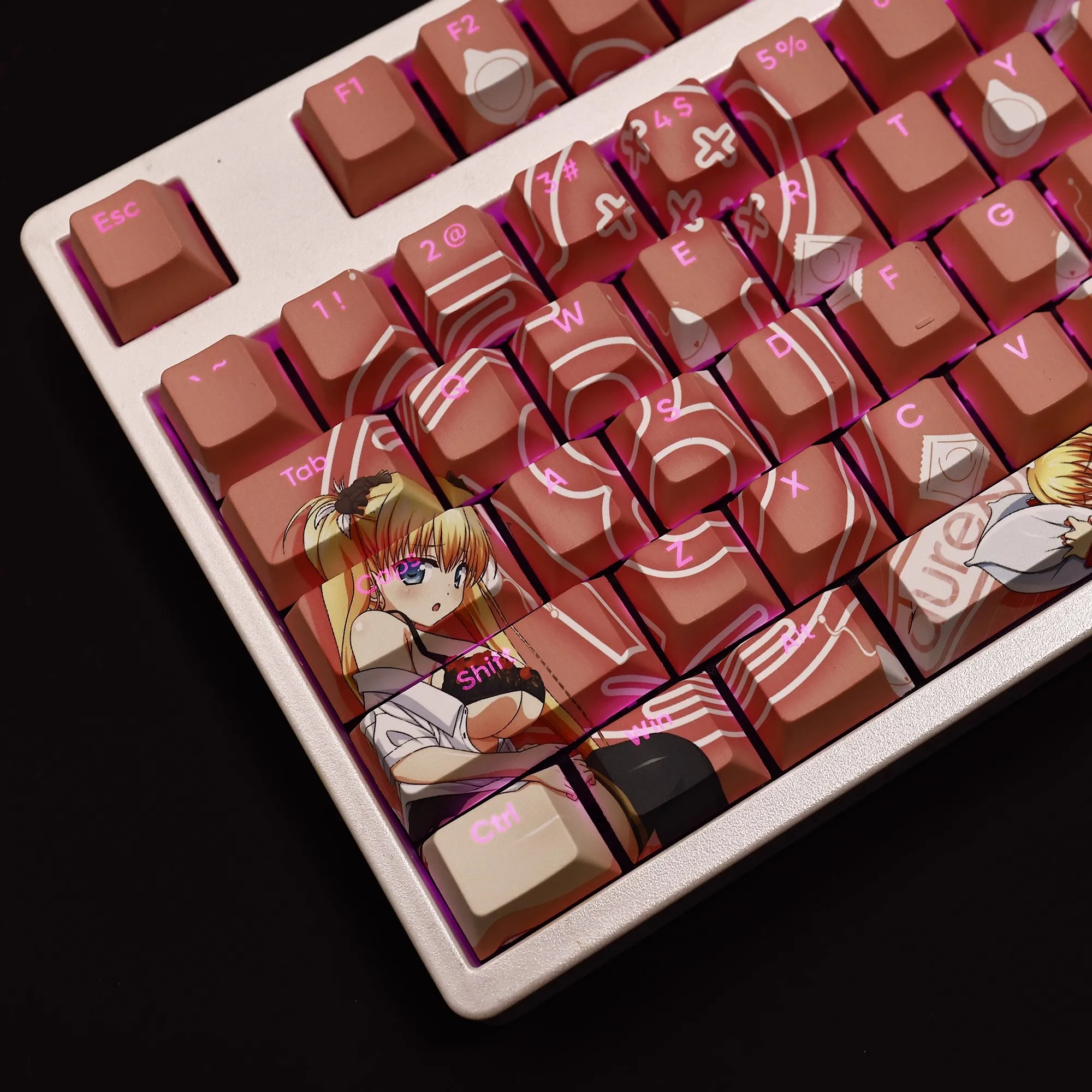108 Keys/set Autumn Moon Keycap PBT Backlit Keycaps Cartoon Anime Gaming Key Caps For ANSI 61 87 104 108 Keyboards