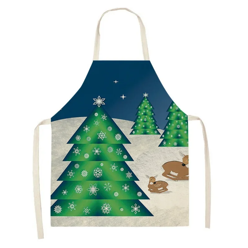 2025 New Christmas Apron Santa Claus Christmas Tree Party Decoration Kitchen Sleeveless Apron