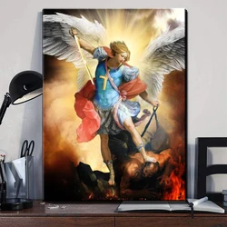 Archangel Michael Painting pełne wiertło diamentowe malowanie 5D Cross Stitch Art DIY diament haft anioł michael joys niedzielny prezent