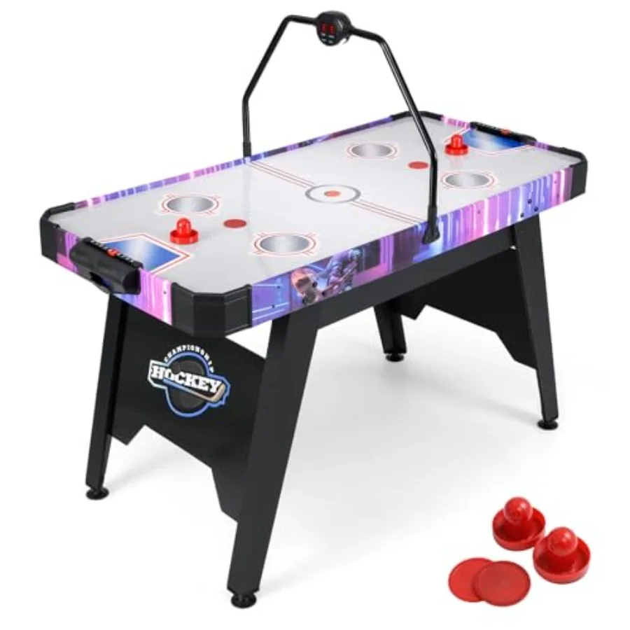 

56 Inch Air Hockey Table for Home Office and Game Room with Digital LED Scoreboard High-Performance 12V Motor Includes 2 Pucks