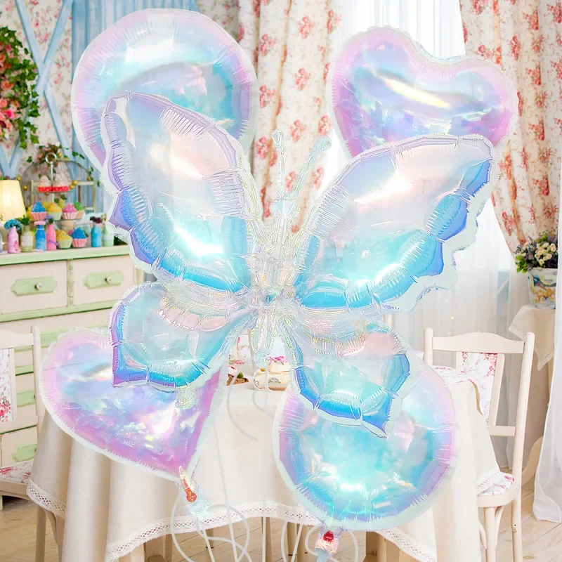 Butterfly Birthday Balloon Transparent Colorful Butterfly Balloons Baby Shower Helium Balloon Birthday Party Decorations Globos