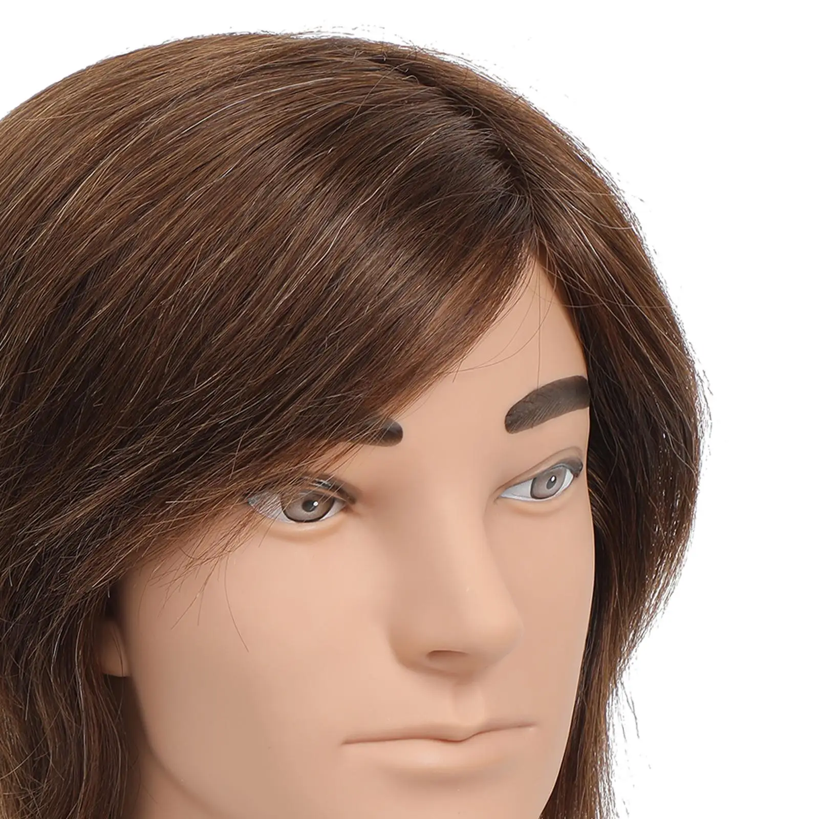 男性用マネキンヘッドヘア 理髪用 (長さ10.63インチ) 人毛付き