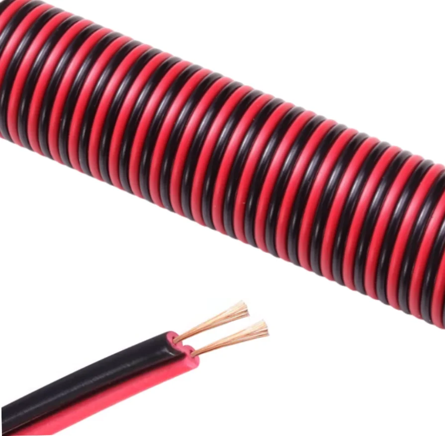 20 Meters 2PIN Electrical Wire Tinned Copper PVC Insulated Red Black Cable For Single Color LED Strip Light Extension Wire 22AWG