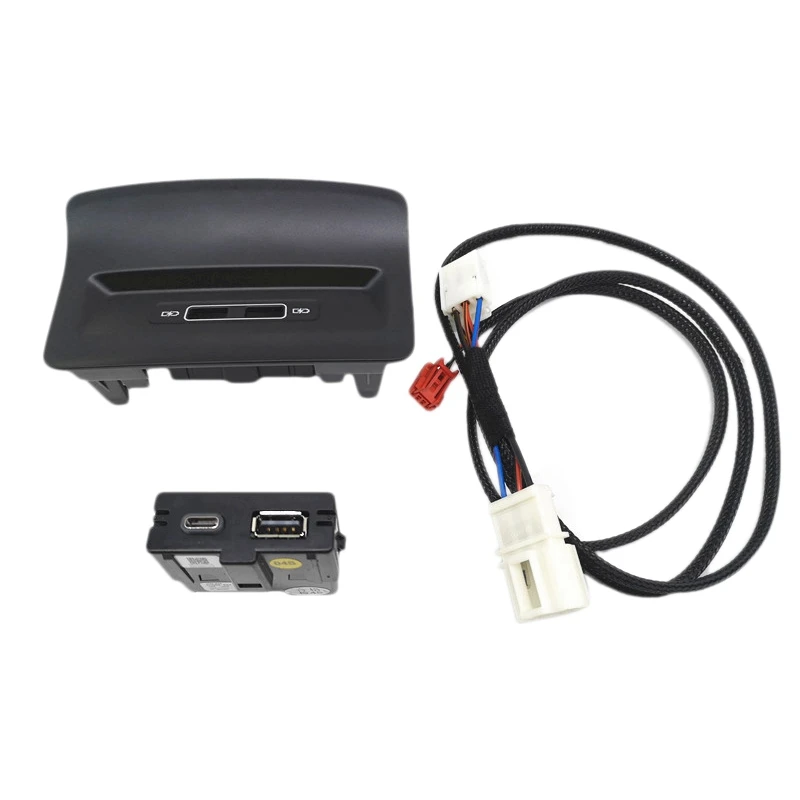 

1 Set Rear Seat USB Socket Armerst USB Adapter Car Type-C Socket For Skoda Kodiaq Karoq 5QD035726L
