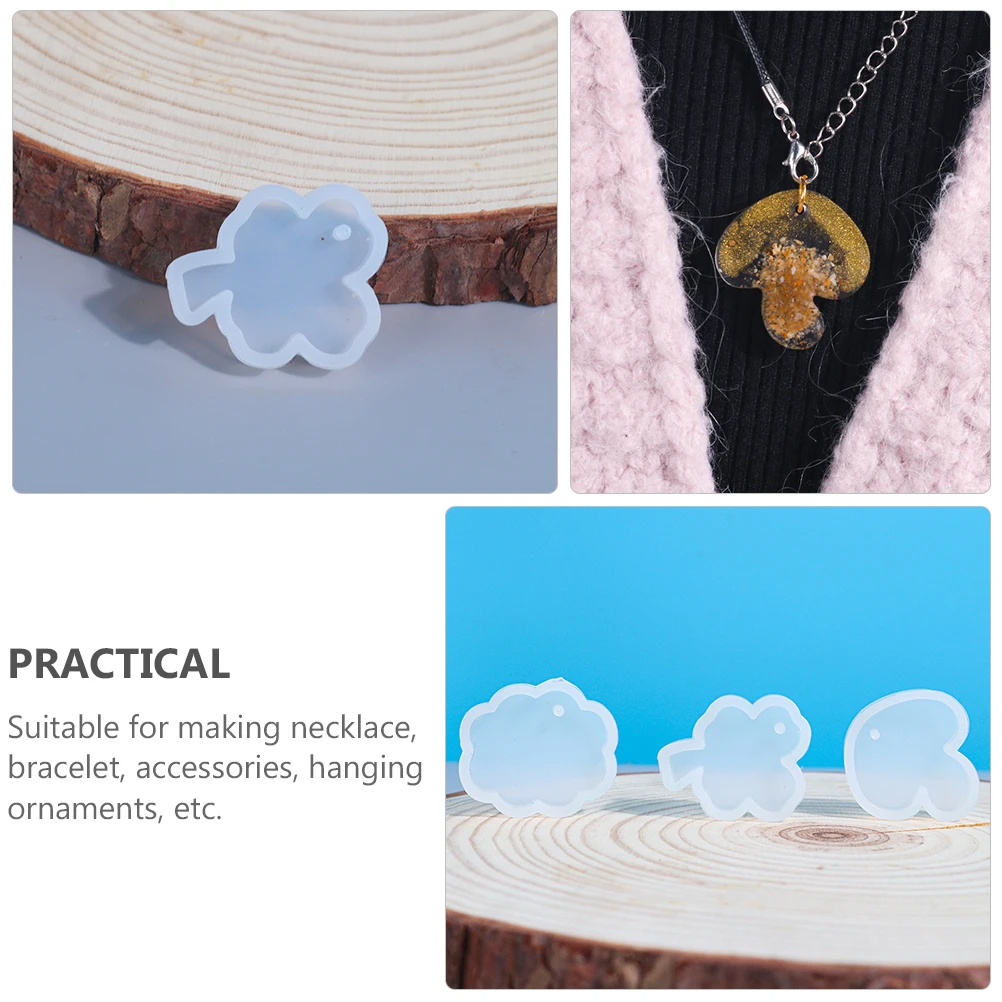 

3pcs Silicone Pendant Mold Diy Crystal Epoxy Resin Jewelry Casting Mould For Necklace Bracelet Hanging Ornament Durable