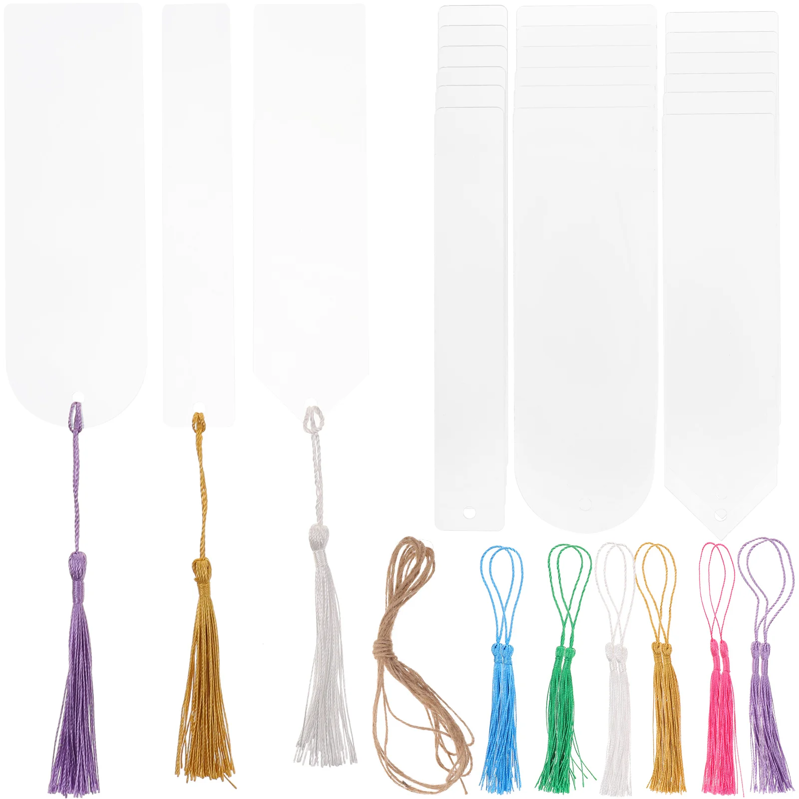

36 set 36 Sets Acrylic Bookmarks Blank Tassels Fringe Supplies Student Gifts Reading Assistants Delicate Markers Polyester