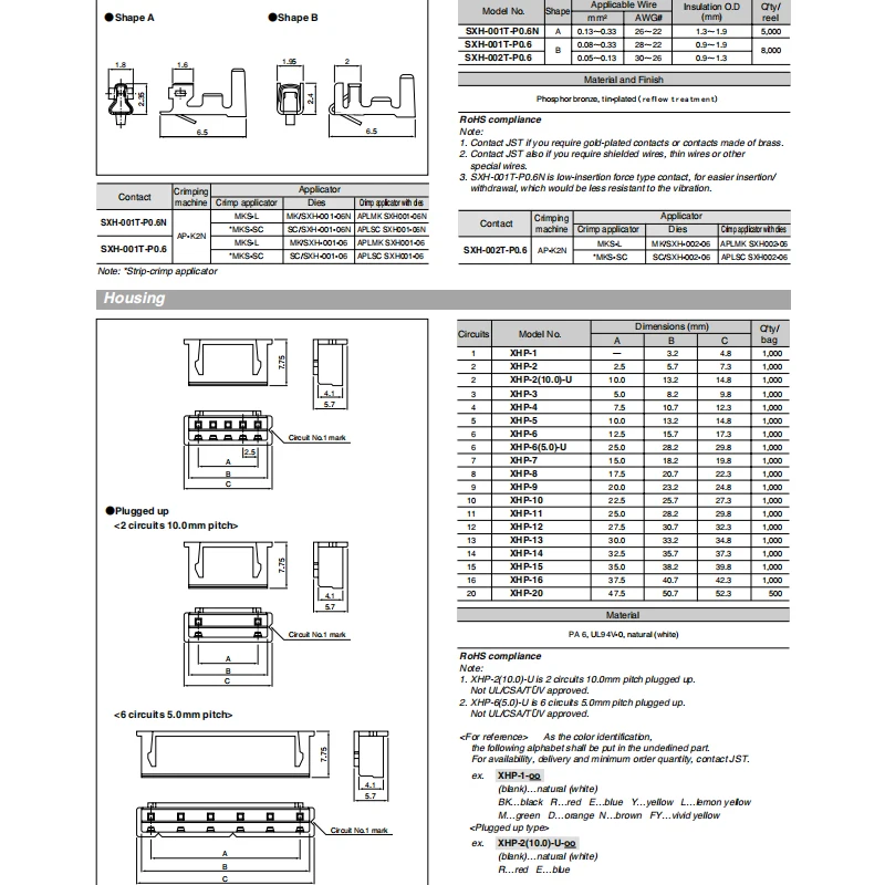 Imagem -03 - lf sn Conector Encabeçamento Através do Furo Posição 0.098 2.50 mm 50 Peças B2b-xh-a B2b-xh-a