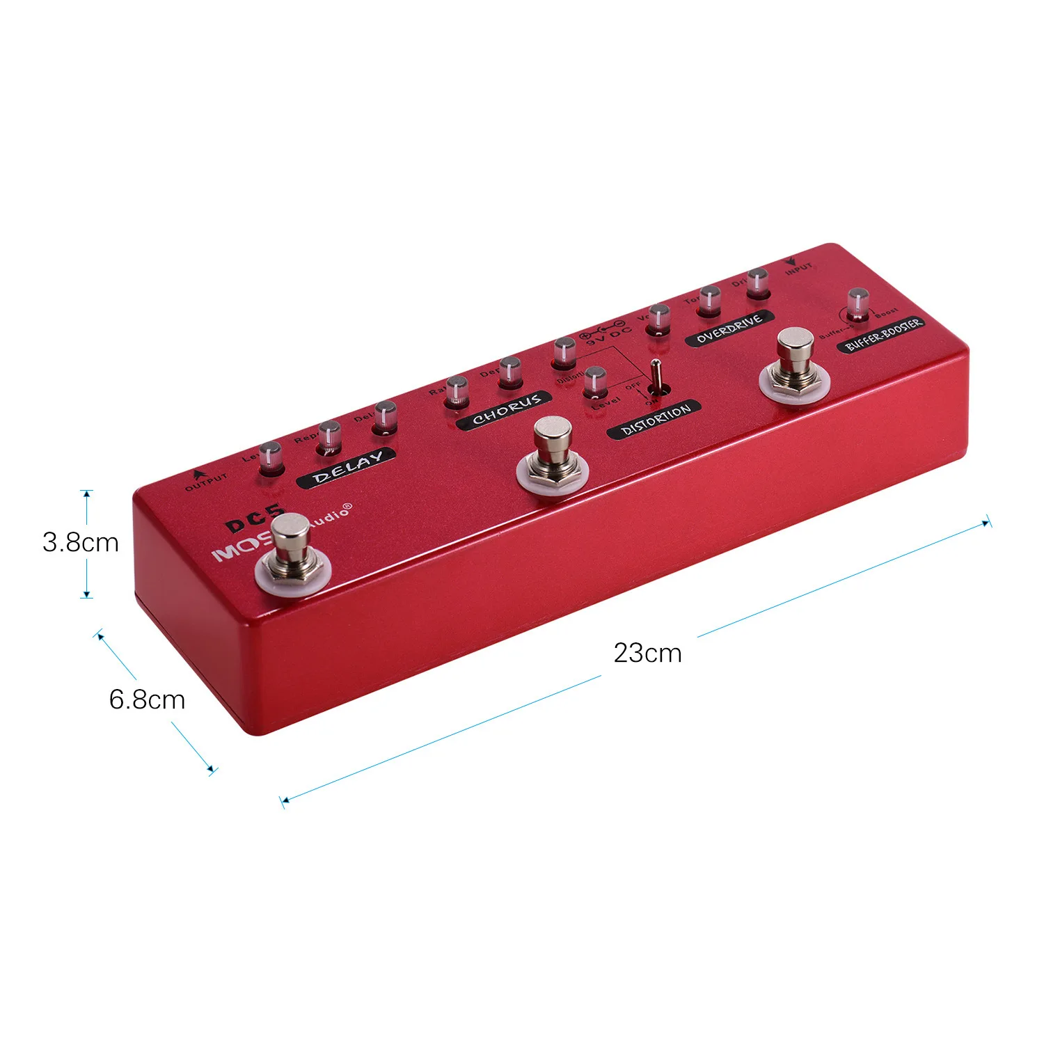 MOSKY-JEMulti-Effprotected Pedal Booster Board, Delay Chorus, Distortion Overdrive Effprotected Pedal, True Bypass Stage Audio, DC5, 6 en 1